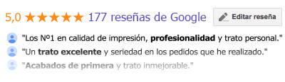 Valoraciones en google